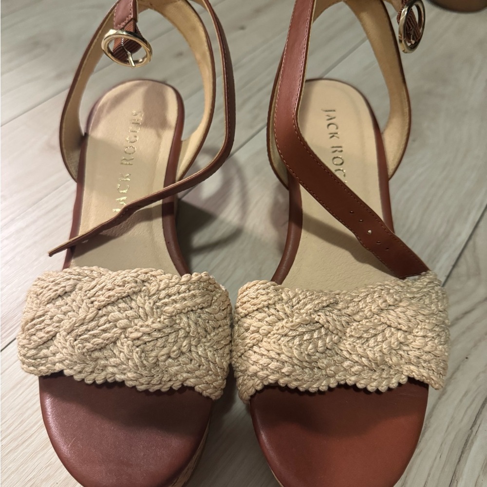 Jack Rogers Brown and Cream Sandals